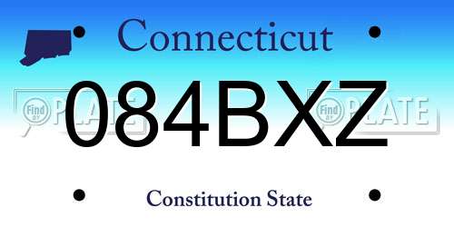 084BXZ Connecticut License Plate