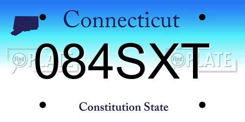 084SXT Connecticut License Plate