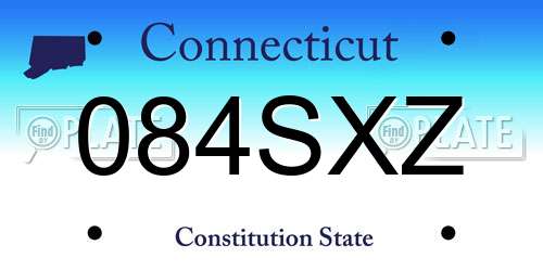 084SXZ Connecticut License Plate