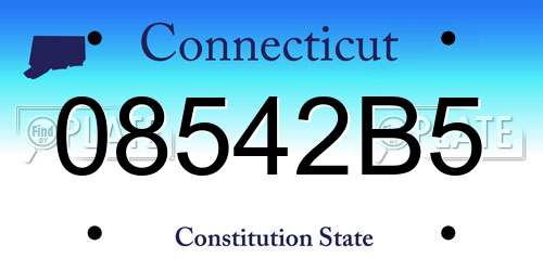 08542B5 Connecticut License Plate