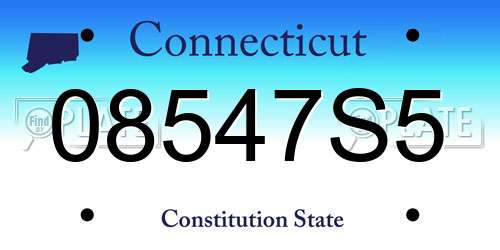08547S5 Connecticut License Plate
