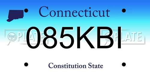 085KBI Connecticut License Plate
