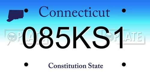 085KS1 Connecticut License Plate