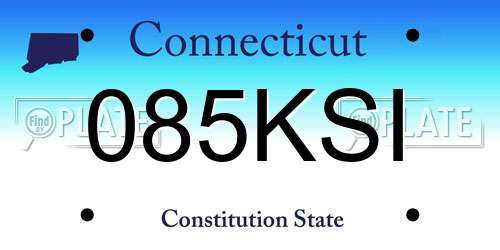 085KSI Connecticut License Plate