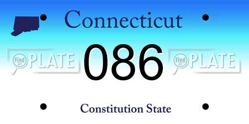 086 Connecticut License Plate