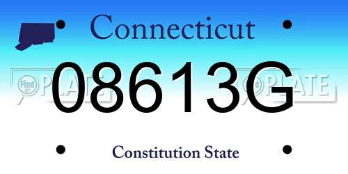 08613G Connecticut License Plate