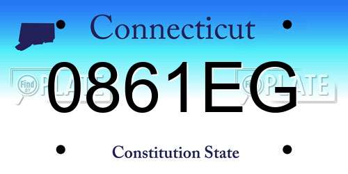0861EG Connecticut License Plate