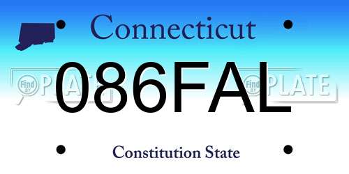 086FAL Connecticut License Plate