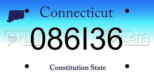 086I36 Connecticut License Plate
