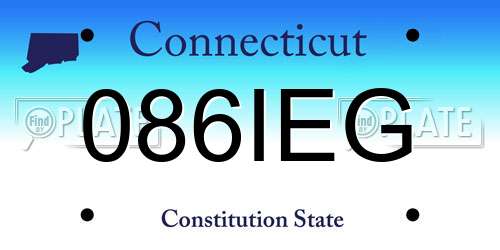086IEG Connecticut License Plate