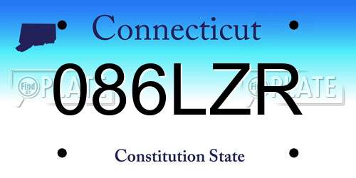 086LZR Connecticut License Plate