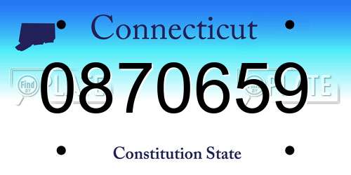 0870659 Connecticut License Plate