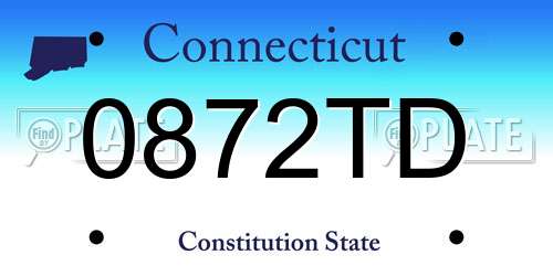 0872TD Connecticut License Plate