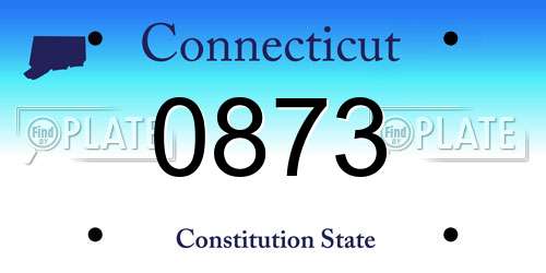 0873 Connecticut License Plate