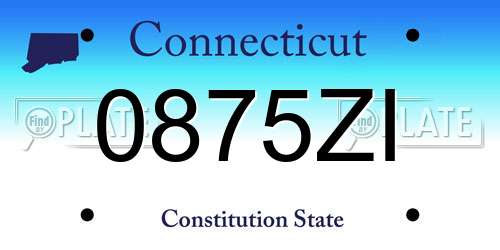 0875ZI Connecticut License Plate
