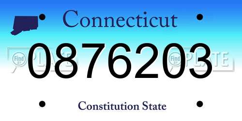 0876203 Connecticut License Plate