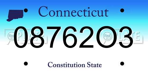 08762O3 Connecticut License Plate