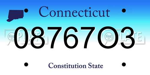 08767O3 Connecticut License Plate
