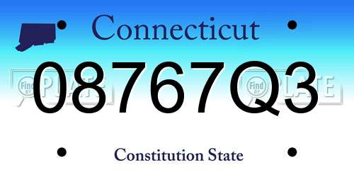 08767Q3 Connecticut License Plate