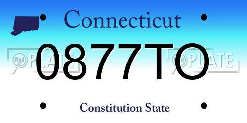 0877TO Connecticut License Plate