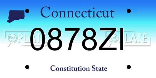 0878ZI Connecticut License Plate
