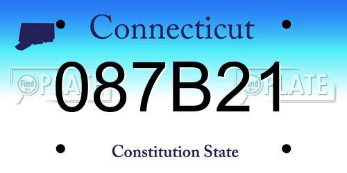 087B21 Connecticut License Plate