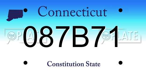 087B71 Connecticut License Plate