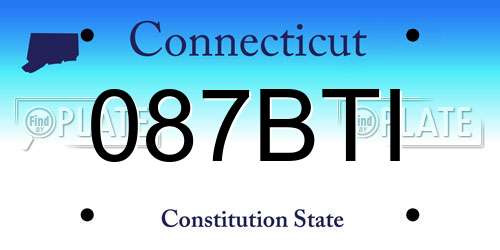 087BTI Connecticut License Plate