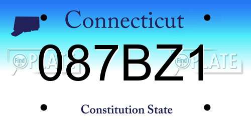087BZ1 Connecticut License Plate
