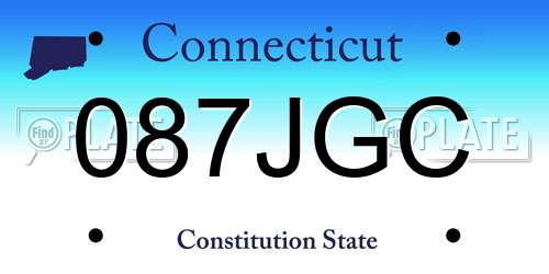 087JGC Connecticut License Plate