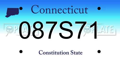 087S71 Connecticut License Plate