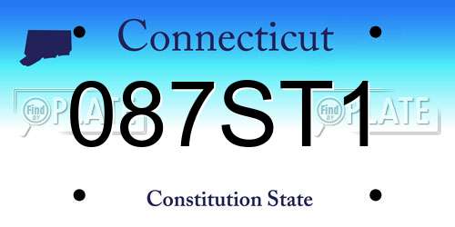087ST1 Connecticut License Plate