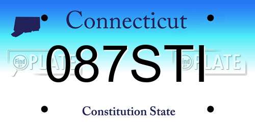 087STI Connecticut License Plate