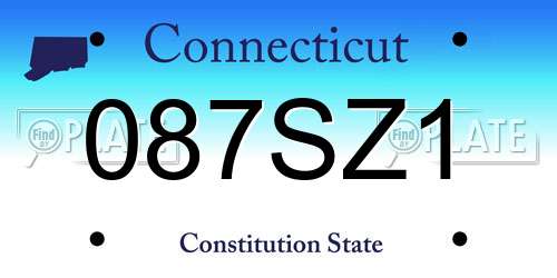 087SZ1 Connecticut License Plate