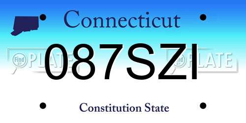 087SZI Connecticut License Plate
