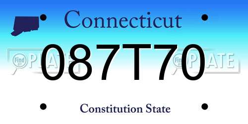 087T70 Connecticut License Plate