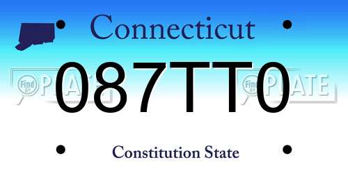 087TT0 Connecticut License Plate