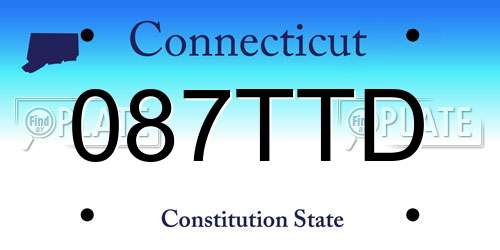 087TTD Connecticut License Plate