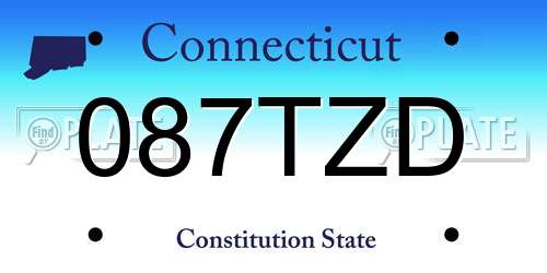 087TZD Connecticut License Plate