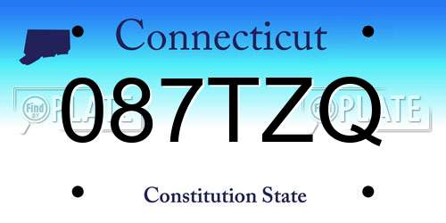 087TZQ Connecticut License Plate