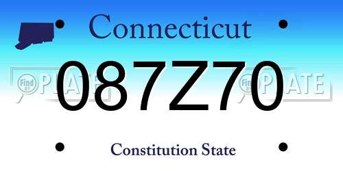 087Z70 Connecticut License Plate