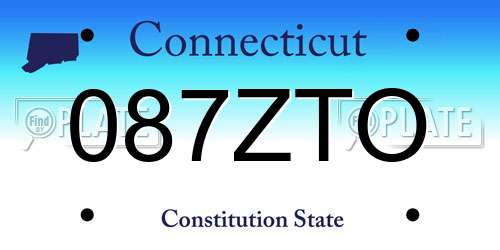 087ZTO Connecticut License Plate