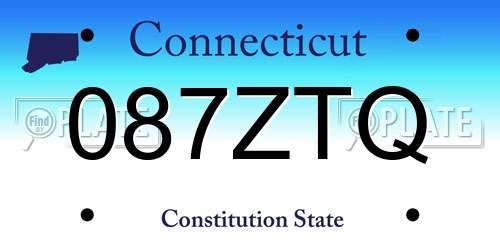 087ZTQ Connecticut License Plate