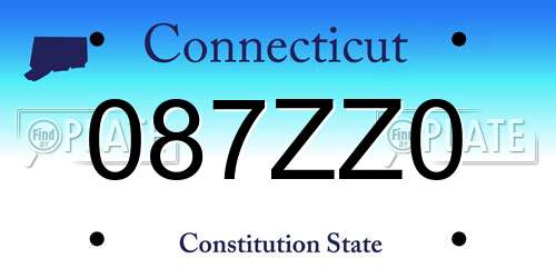087ZZ0 Connecticut License Plate