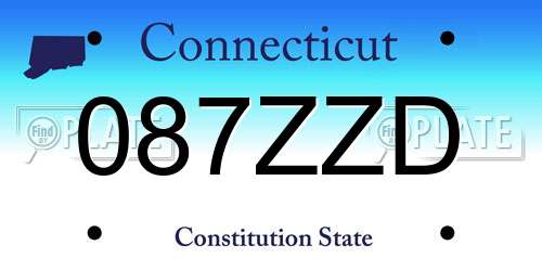 087ZZD Connecticut License Plate