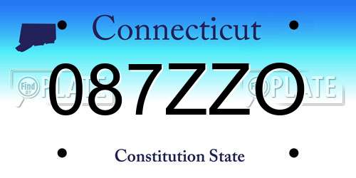 087ZZO Connecticut License Plate