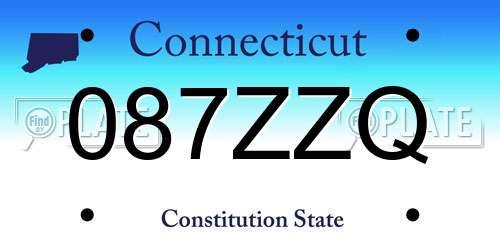 087ZZQ Connecticut License Plate