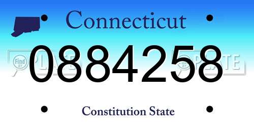 0884258 Connecticut License Plate