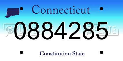 0884285 Connecticut License Plate