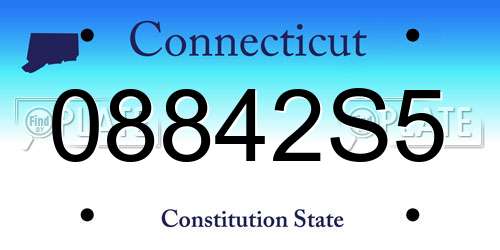 08842S5 Connecticut License Plate